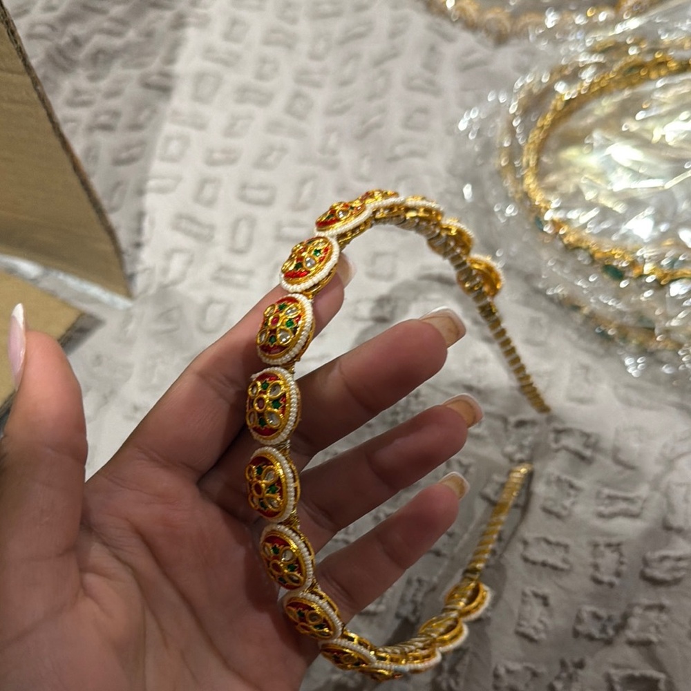 Gold-Tone Multicolor Floral Headband